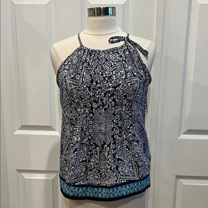 New York and Company sleeveless halter Paisley tank